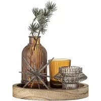 Bloomingville Sanga ronde dienblad met decoratieobject 6 delen Goud