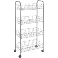 Metaltex 340104 Ascona multifunctionele kar met 4 etages / rollende plankensysteem, hoogte 84 cm, Polytherm