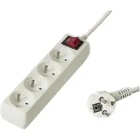 PremiumCord PP4K-03 vermogensuitbreiding 4 stopcontact(en) Wit (3 m)