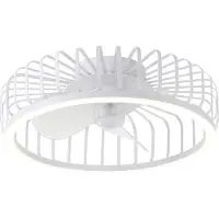 Brilliant G80920/05: LED-plafondlamp met ventilator, 48 cm, wit, metaal/kunststof, wit, LED geïntegreerd