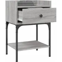 vidaXL Nachtkastje 40,5x31x60 cm bewerkt hout grijs sonoma