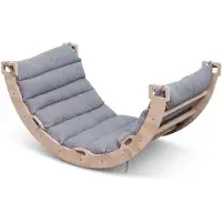 Buxibo Klimbrug/Klimboog van hout, inclusief kussen – Montessori klimrek – Natuurlijk hout – Kinderspeelgoed – 97 x 47 x 52 cm