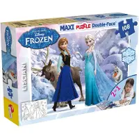 Liscianigiochi - Frozen Anna & Elsa - Double face - Puzzel Maxifloor - 108 stukjes
