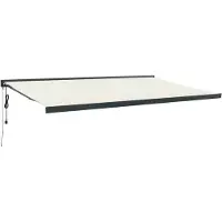 vidaXL Luifel uittrekbaar 5x3 m stof en aluminium crèmekleurig