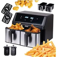 Eldom IDEAL Vetvrije Friteuse, horizontaal, 9 liter, 8 functies - inclusief voedseldrogingsfunctie