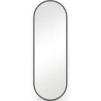Sensahome Ovaal Wandspiegel - Minimalistisch design - Wandspiegel met metalen frame - Modern - Spiegel voor de kleedkamer - 50x150 cm - Zwart
