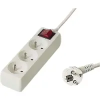 PremiumCord PP3K-02 power extension 3 AC outlet(s) White