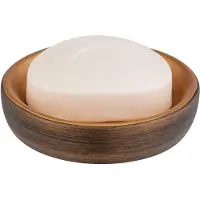 Wenko Tandenborstelbeker Palena, rond zeepschaaltje voor een vaste handzeep of shampoo, gemaakt van hoogwaardig kunsthars in elegant design, (B/D × H) Ø 10,5 × 2,5 cm, brons