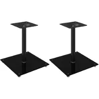 vidaXL Luidsprekerstandaards 2 st 1 pijler gehard glas zwart