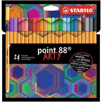 Stabilo Point 88 - Premium Fineliner 0,4 mm - Creative Arty Set - Met 24 Verschillende Kleuren