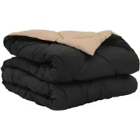 vidaXL - Zomer - Deken - 220 - x - 135 - cm - Zomer - 200 - gsm - Zwart - en - Taupe