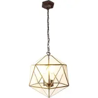Clayre & Eef hanglamp, 35x35x140 cm, transparant metaal