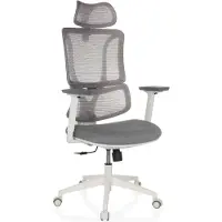 MyBuero Bureaustoel / draaistoel ERGOMY W zitting stof / rugleuning mesh grijs
