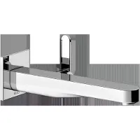 Keuco IXMO: Bedieningskraan voor wastafel, inbouw, 1 gat. IXMO Flat, vierkant, voor wandmontage. Uitval 225 mm / IXMO Flat, verchroomd
