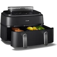 Philips Airfryer 5000-serie, met dubbele kuip, 6+3 liter, 12 instellingen, zwart (NA551/00)