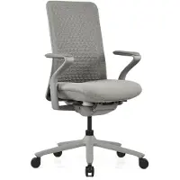 Hjh OFFICE Bureaustoel / draaistoel VERVIO Rugleuning 3D-netstof / zitting stof grijs