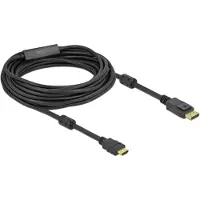 DeLOCK 85960 DisplayPort-kabel DisplayPort / HDMI Aansluitkabel DisplayPort-stekker, HDMI-A-stekker 10 m Zwart Vergulde steekcontacten, 4K UHD
