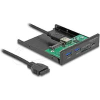 DeLOCK 3.5″ Frontpanel USB 5 Gbps met USB-C, 2x USB-A en SD-kaartlezer
