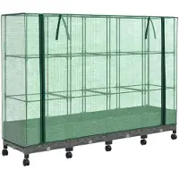 vidaXL Tuinplanter met kasafdekking en wielen, 4 stuks, PP