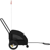 vidaXL Hondenfietstrailer oxford stof en ijzer zwart