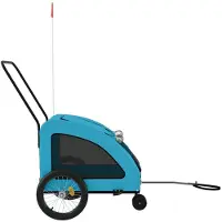 vidaXL Hondenfietstrailer oxford stof en ijzer blauw