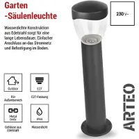 Emos Buitenstaande lamp ARTEO voor de tuin, met E27 fitting, waterdicht, geschikt voor een E27 lamp tot max. 15W, gemaakt van roestvrij staal, voor montage op de grond, modelnummer ZGA0A0P
