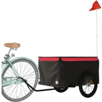 vidaXL Fietstrailer 30 kg ijzer zwart en grijs