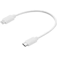 Sandberg 136-71, 0,2 meter, Lightning, USB-C, Samec, Samec, Wit