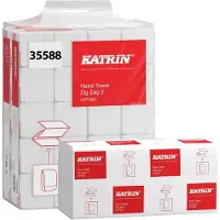 Katrin Classic Handdoeken V-vouw Wit 2-laags 35588 Pak 20 stuks à 200 vel