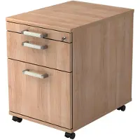 Hjh OFFICE PRO SIGNA AC20 CE - Rolcontainer Hout Walnoot met ophangsysteem Chrome metaal handgreep