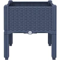 vidaXL Plantenbak met poten 40x40x42 cm polypropeen bruin