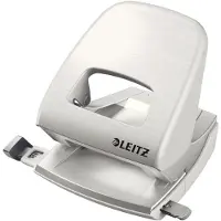 Leitz Style Metalen Kantoor Perforator - Perforeert Tot 30 Vel - Voor Mappen En Ringbanden - Ideaal Voor Thuiskantoor - Wit