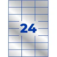 Avery Zweckform AVERY Inventaris etiketten L6133-20 Permanent klevend A4 Zilver 70 x 37 mm 20 Vellen à 24 Etiketten