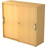 Hjh OFFICE PRO BETA 1753S - Beuken Hoogte van de map | 3 OH Schuifwandkast Chrome metaal handgreep