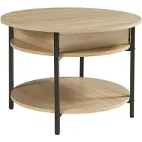 En.casa Salontafel Kandas rond eikenkleurig en zwart Ø70 cm []
