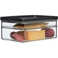 Mepal omnia koelkastdoos 2-delig 500+1200 ml zwart - Acrylonitril butadieen styreen (ABS), Styreen Acrylonitril (SAN), Thermoplastisch elastomeer (TPE) - Vleeswaren- & kaasdozen |