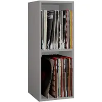 Hioshop Platto2 wandkast voor LP 2 planken grijs.