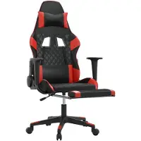 vidaXL Gaming stoel met voetsteun, zwart en rood, kunstleer