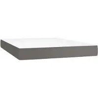 vidaXL Pocketveringmatras, middenhard, grijs, 140x200x20 cm, kunstleer