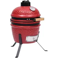 vidaXL Kamado barbecue 2-in-1 56 cm keramiek rood