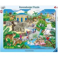 Ravensburger puzzel kinderpuzzel zoo bezoek 45 stukjes karton.
