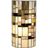 Clayre & Eef Wandlamp Tiffany 20x11x36 cm Beige Bruin Kunststof
