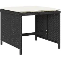 vidaXL 11-delige Tuinset met kussens poly rattan zwart
