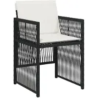 vidaXL 7-delige Tuinset met kussens poly rattan zwart