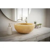 Teakea Onyx Mini opbouw fonteinkom natuursteen rond Ø25 x 12 cm