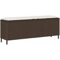 vidaXL Tuinbank met kussen, bruin, 110x30x40,5 cm, polyrotan