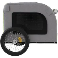 vidaXL Fietsaanhanger voor honden, groen en grijs, Oxford-stof en ijzer