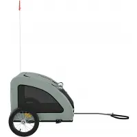 vidaXL Hondenfietstrailer oxford stof en ijzer grijs