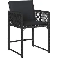 vidaXL Tuinstoelen met kussens, 4 stuks, zwart, polyrotan