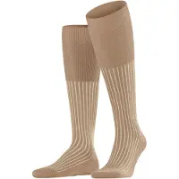 Falke Sokken Men Oxford Stripe Kneehigh Camel-Schoenmaat 43 - 44